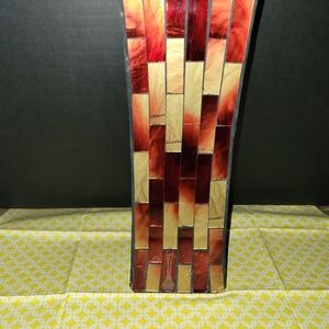 Red and Tan Mosaic Vase